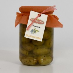 Olive verdi schiacciate